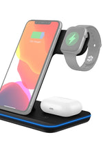 Z5A QI Vertical Magnetic Wireless Charger for Mobile Phones & Apple Watches & AirPods / Samsung Galaxy Buds / Huawei Free Buds, with Touch Ring Light