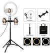 PULUZ 11.8 inch 30cm Light + 1.65m Tripod + Dual Phone Bracket Curved Surface USB 3 Modes Dimmable Dual Color Temperature LED Ring Vlogging Video Light  Live Broadcast Kits with Phone Clamp